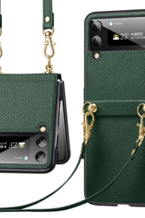 SULADA Litchi Texture Leather + TPU Phone Case with Strap, For Samsung Galaxy Z Flip3 5G, For Huawei P50 Pocket