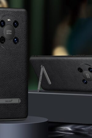 SULADA Invisible Bracket Leather Back Cover Phone Case