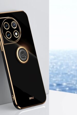 XINLI Straight Edge 6D Electroplate TPU Phone Case with Ring Holder