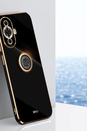 XINLI Straight Edge 6D Electroplate TPU Phone Case with Ring Holder