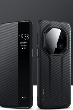 SULADA Kevlar 600D Texture Smart Window Leather Phone Case, For Huawei Mate 70 RS Ultimate, For Huawei Mate 70 Pro / Mate 70 Pro+, For Huawei Mate 70, For Huawei Pura 70 Ultra, For Huawei Pura 70 Pro, For Huawei Pura 70, For Huawei Mate 60 RS Ultimate...