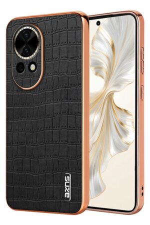 AZNS Electroplated Frame Crocodile Texture Full Coverage Phone Case