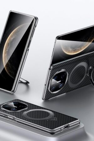 SULADA Kevlar Texture MagSafe Magnetic Holder Phone Case, For Huawei Mate X6, For Huawei Mate XT Ultimate Design, For Huawei Mate X5 / X3