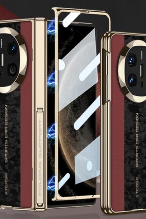 GKK Integrated Cloud Pattern Plain Leather Contrast Color Stitching Folding Phone Case, For Huawei Mate X6