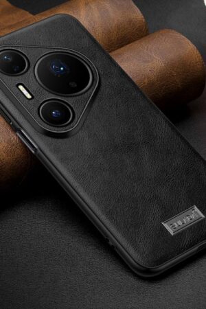 SULADA Shockproof TPU Hybrid Handmade Leather Precise Hole Phone Case