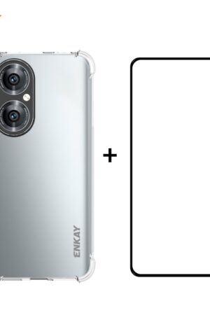 Hat-Prince ENKAY Clear TPU Shockproof Case Soft Anti-slip Cover + 0.26mm 9H 2.5D Full Glue Full Coverage Tempered Glass Protector Film, For Huawei P50, For Redmi K40 / K40 Pro / K40 Pro+, For Redmi Note 10 4G / Note 10S...