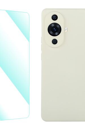 ENKAY Liquid Silicone Phone Case with Tempered Glass Film, For Huawei Nova 11