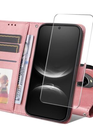 ENKAY Card Wallet Calf Texture Leather Phone Case with Screen Film